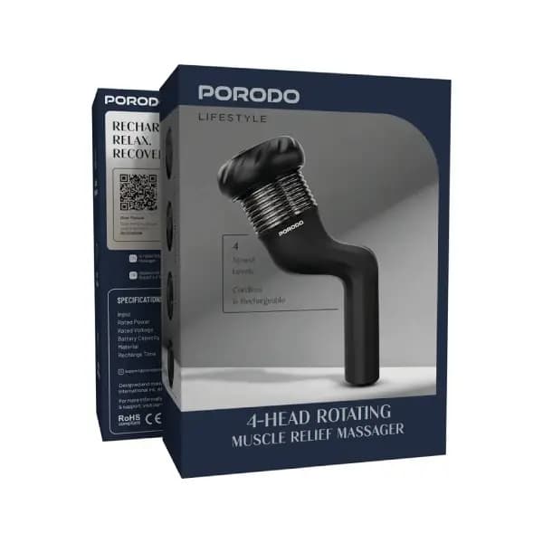 ماساژور پرودو مدل Porodo Lifestyle 4-Head Rotating Muscle Relief Massager — تصویر ۱۲