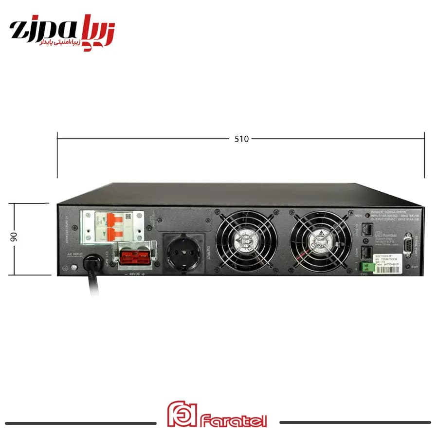 یو‌پی‌اس آنلاین توان 1.5 کاوا مدل SDC1500X-RT فاراتل — تصویر ۲