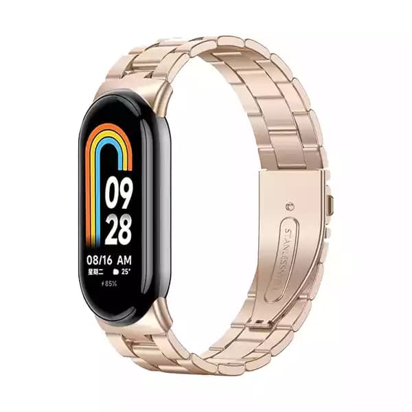 بند فلزی Mi Band 8 شیائومی طرح 3 مهره | رنگبندی 4 تایی همراه قابلیت تنظیم سایز — تصویر ۸