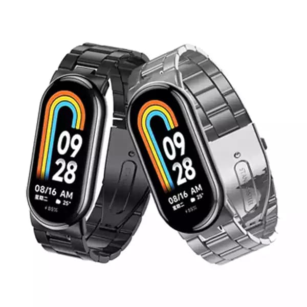 بند فلزی Mi Band 8 شیائومی طرح 3 مهره | رنگبندی 4 تایی همراه قابلیت تنظیم سایز — تصویر ۷