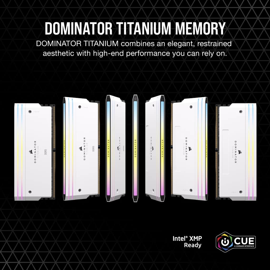 رم DDR5 دسکتاپ 64 گیگابایت 6600Mhz CL32 کورسیر مدل DOMINATOR TITANIUM WHITE دو کاناله — تصویر ۱۲
