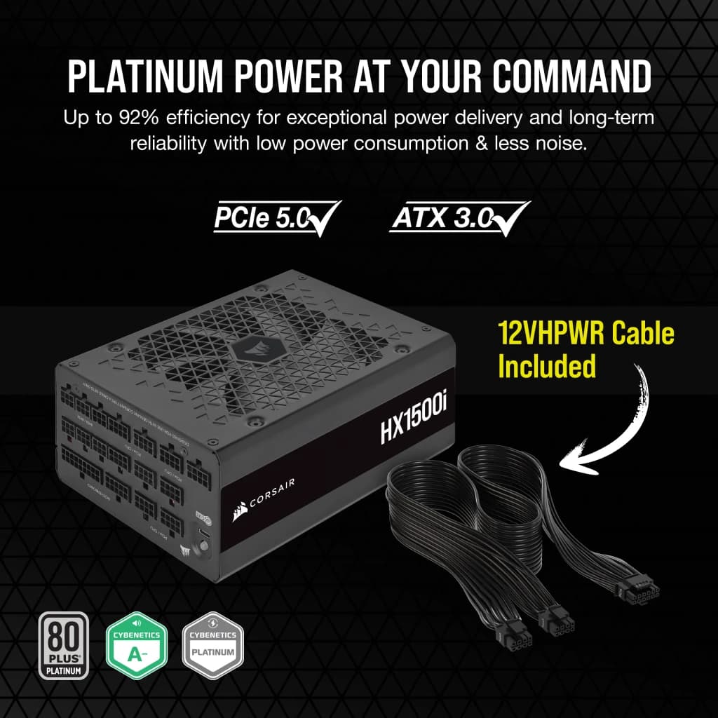 پاور 1500 وات کورسیر HX1500i Ultra-Low Noise Platinium Full Modular — تصویر ۸