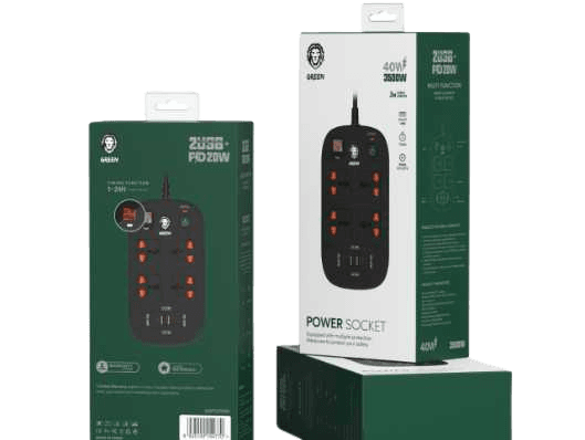 چندراهی برق گرین لاین Green Lion Power Socket با کابل 3 متری و شارژ سریع PD20W — تصویر ۵
