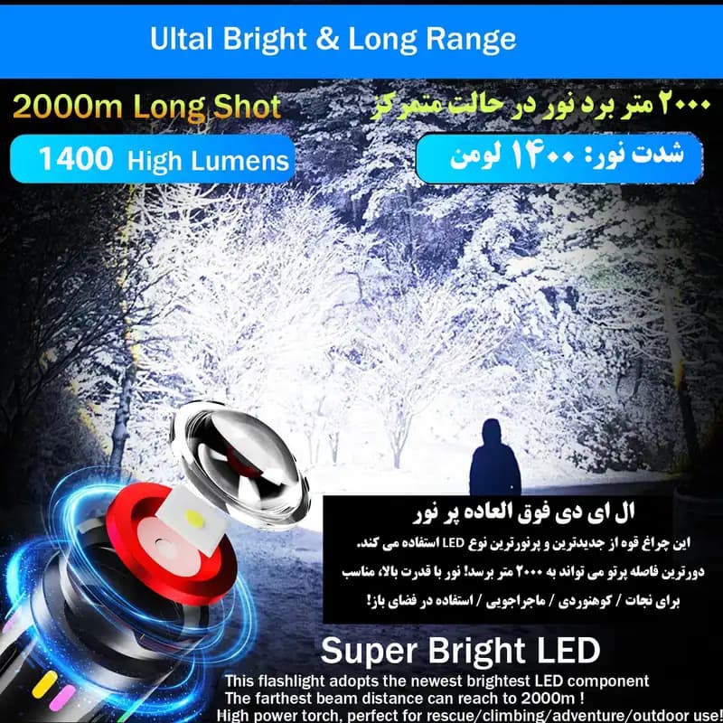 چراغ قوه دستی مدل فلورسنت — تصویر ۶
