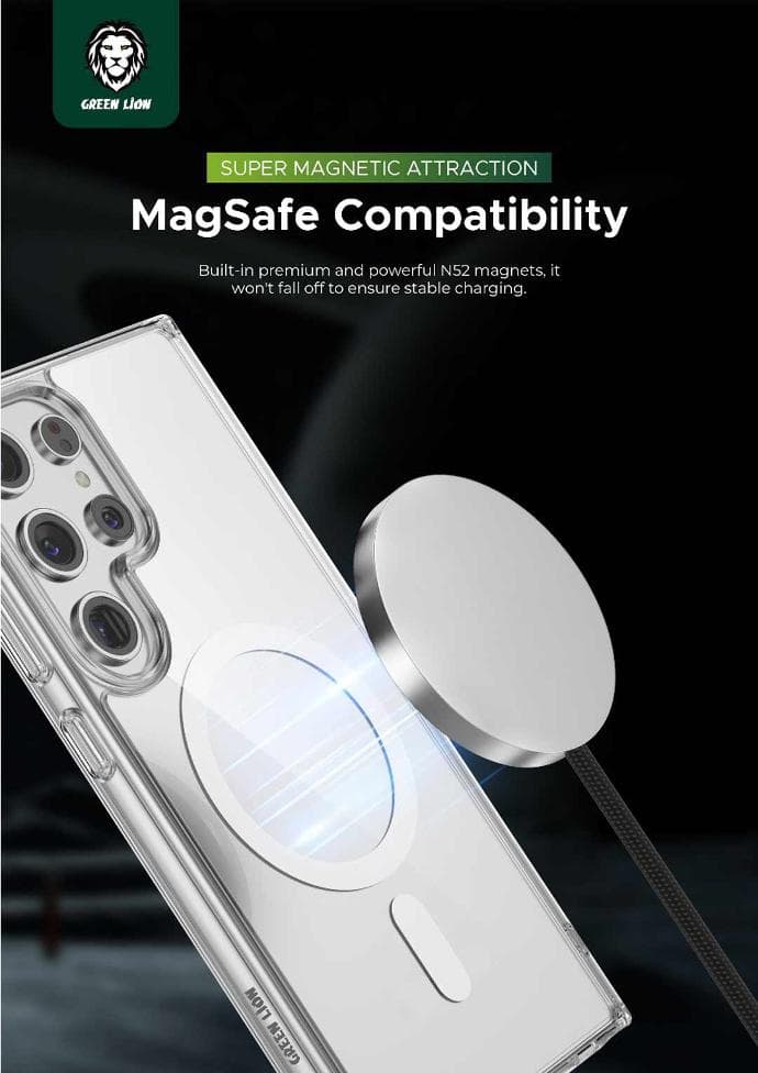 قاب کریستالی اورجینال مگ سیف گرین لاین MagSafe Crystal Case Samsung s25 Ultra — تصویر ۱۲