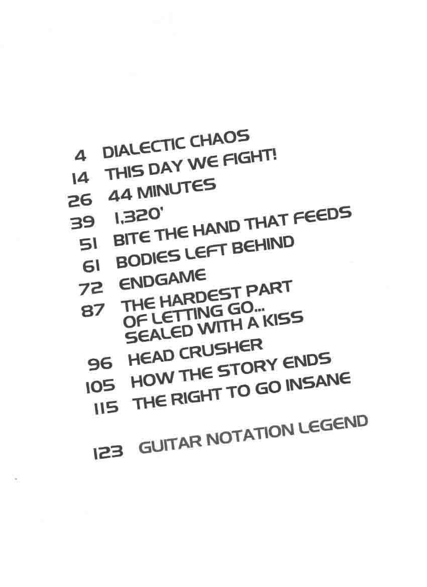 دانلود کتاب قطعات گیتار متال | قطعات گیتار گروه مگادث Megadeth – Endgame Guitar Tab Songbook — تصویر ۷
