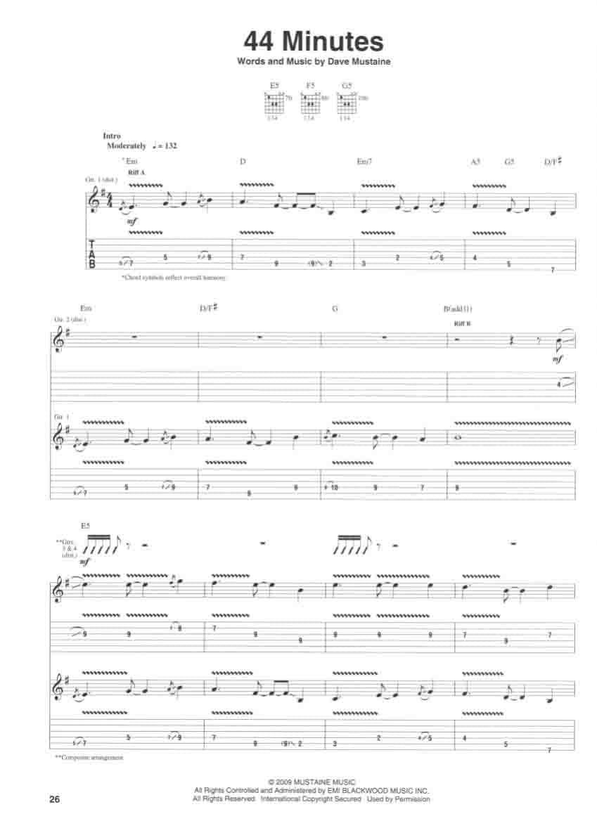 دانلود کتاب قطعات گیتار متال | قطعات گیتار گروه مگادث Megadeth – Endgame Guitar Tab Songbook — تصویر ۱۰