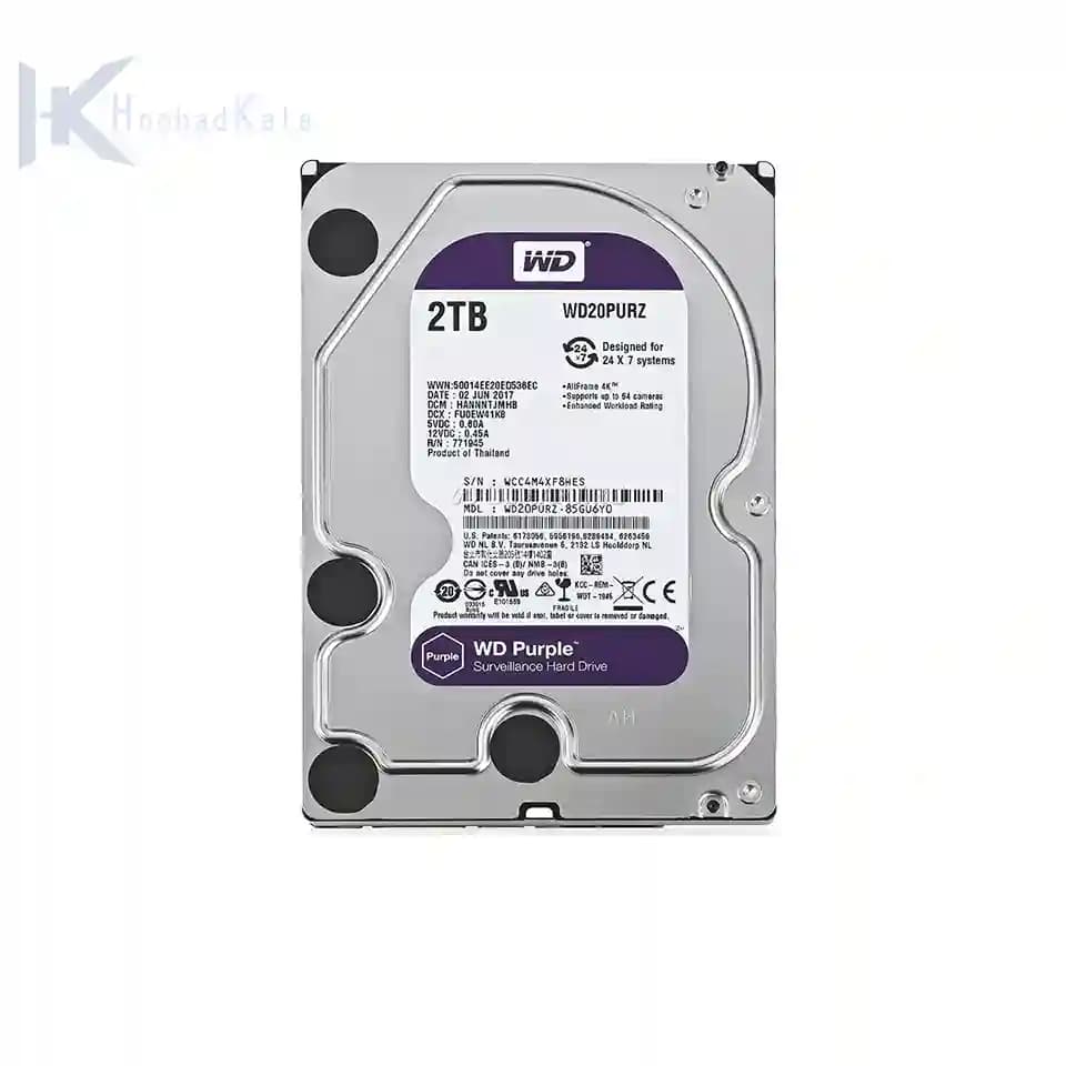 هارد 2ترابایت اورجینال Purple-WD20PURZ گارانتی اصلی حامی — تصویر ۴