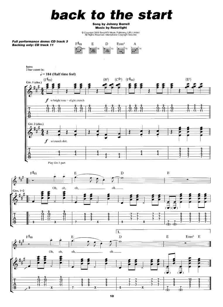 دانلود کتاب قطعات راک گیتار الکتریک | Play Guitar With_Razorlight — تصویر ۴