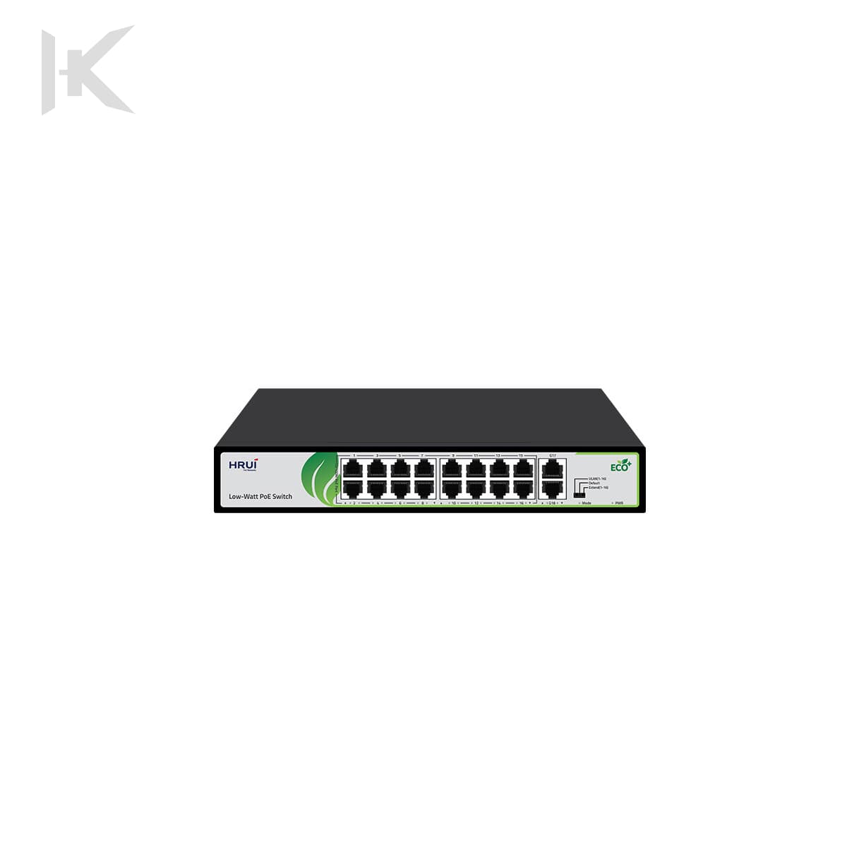 سوئیچ شبکه 16Port 100 + 2UP 1000 POE اچ ار یو ای 200 وات مدل HRUI HR902-AF-162G-200 — تصویر ۳
