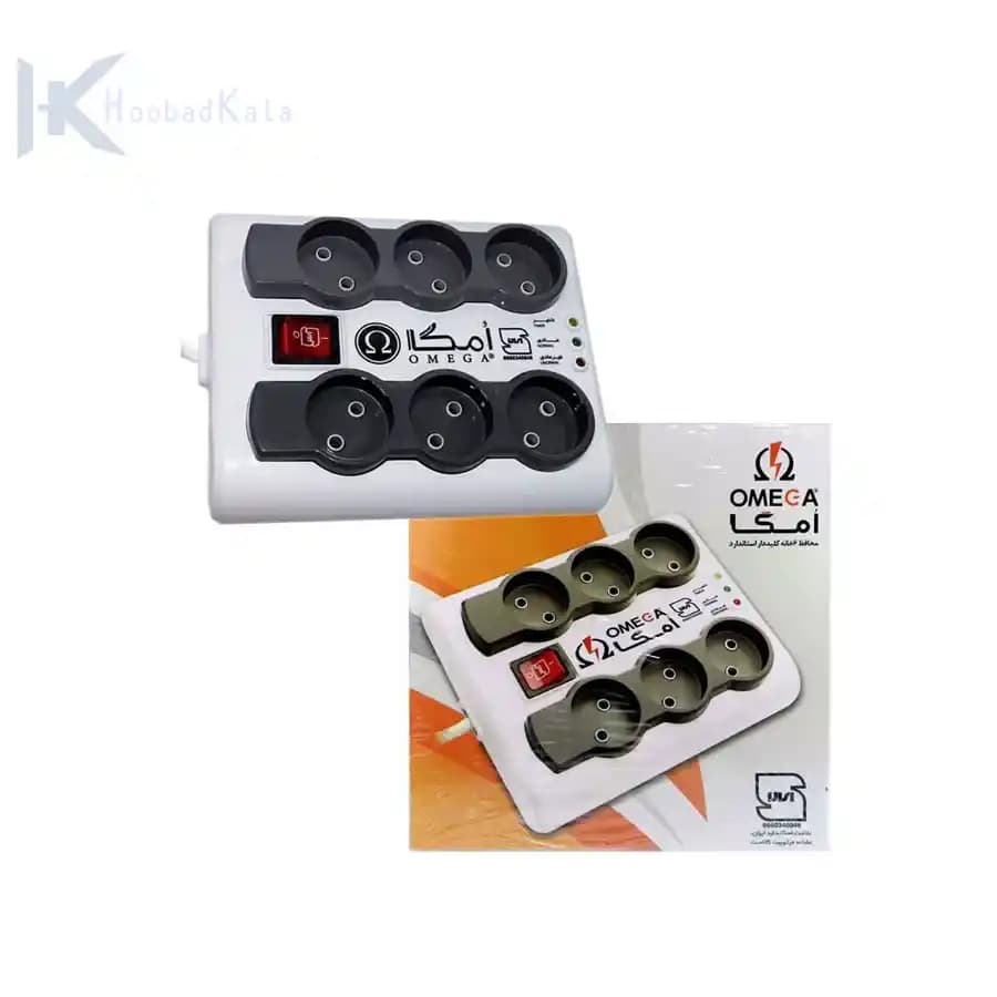 محافظ برق 6 خانه | برند OMEGA سیم 3 متری