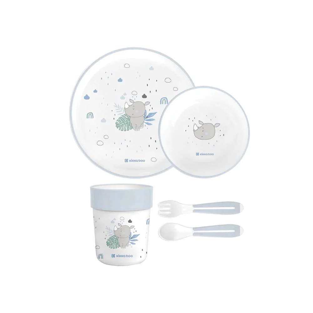 ست ظرف غذا ملامین 5 تکه کیکابو Kikkaboo طرح Savanna Blue — تصویر ۳