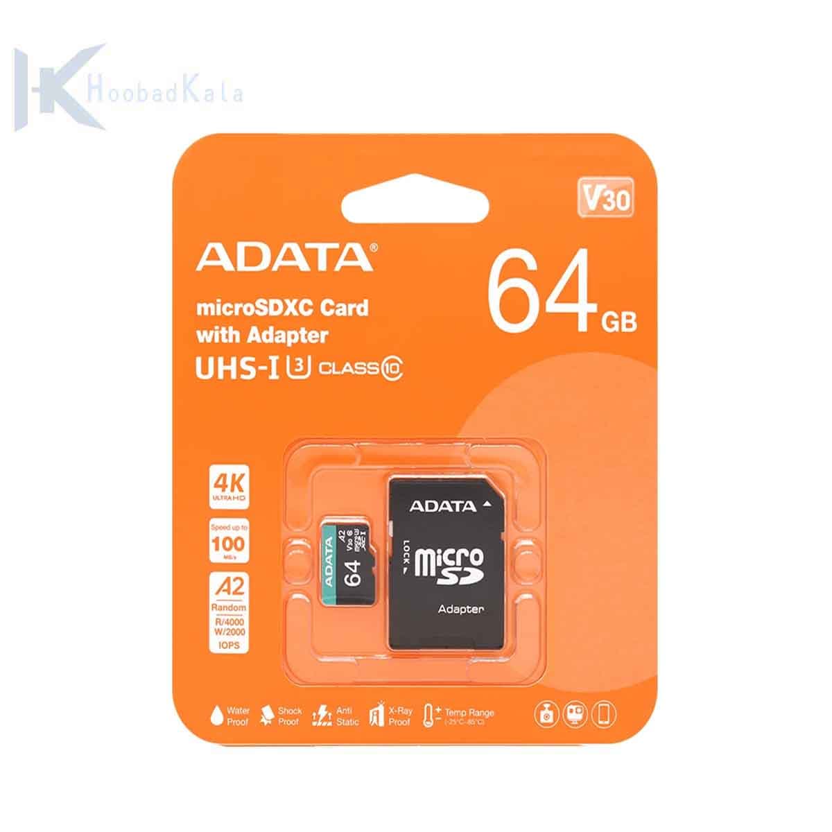 کارت حافظه ای‌دیتا 64گیگ ADATA Premier 100MB/s