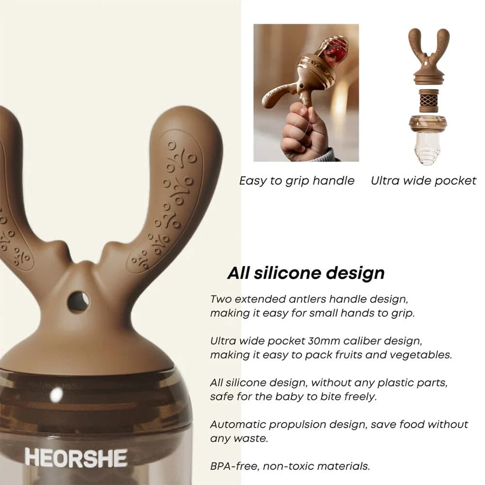 پستانک میوه خوری سیلیکونی هی اور شی Heorshe با سری اضافی — تصویر ۸