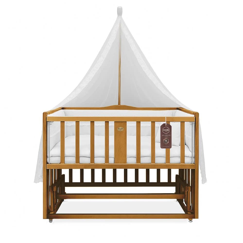 تخت کنار مادر چوبی سلیکا وود Solika wood مدل ساینا 120 رنگ تیک — تصویر ۵