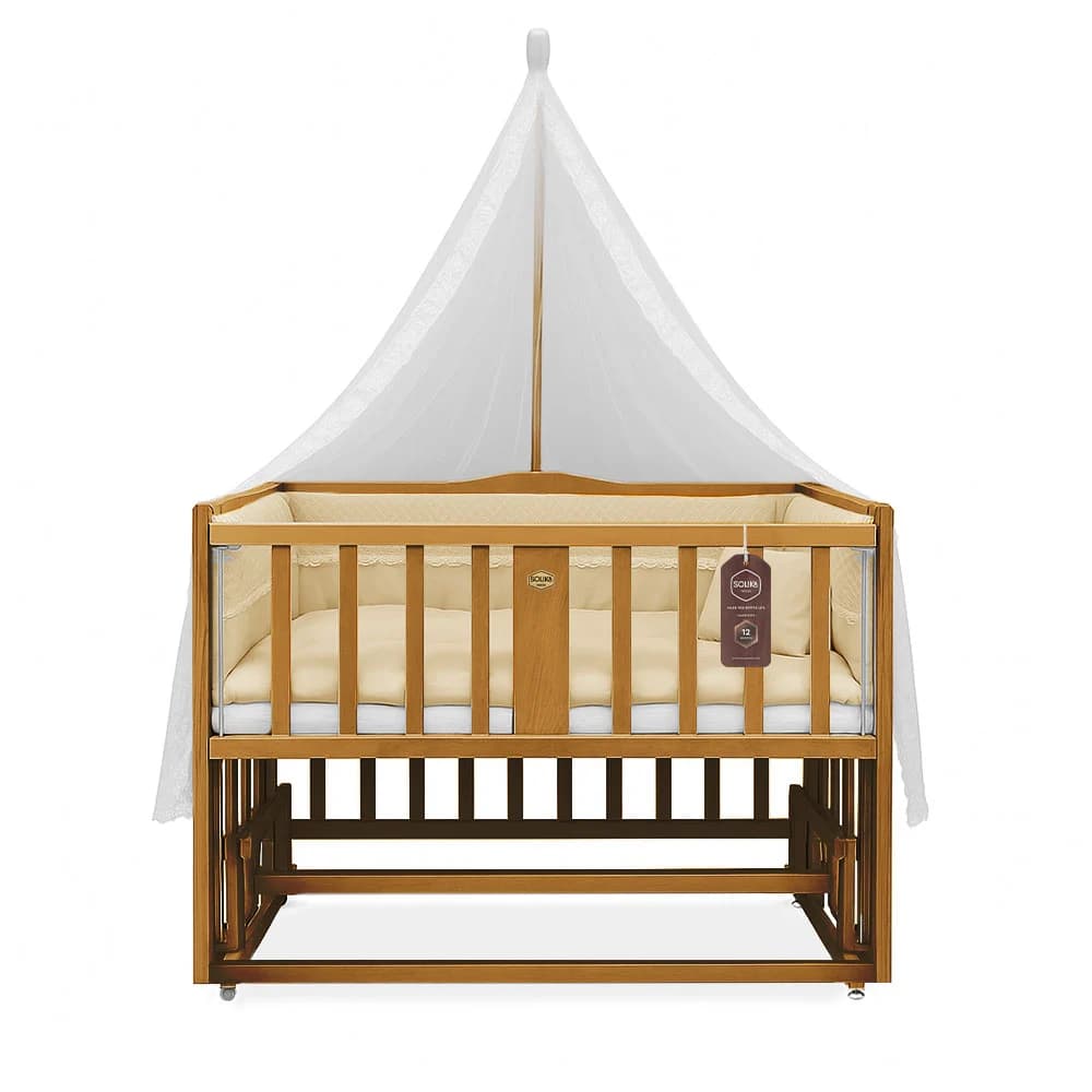 تخت کنار مادر چوبی سلیکا وود Solika wood مدل ساینا 120 رنگ تیک — تصویر ۴