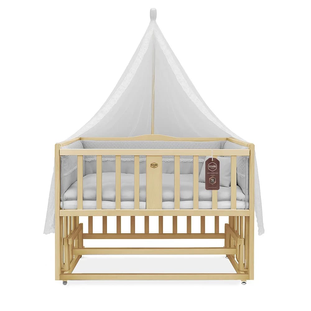 تخت کنار مادر چوبی سلیکا وود Solika wood مدل ساینا 120 رنگ چوب — تصویر ۳