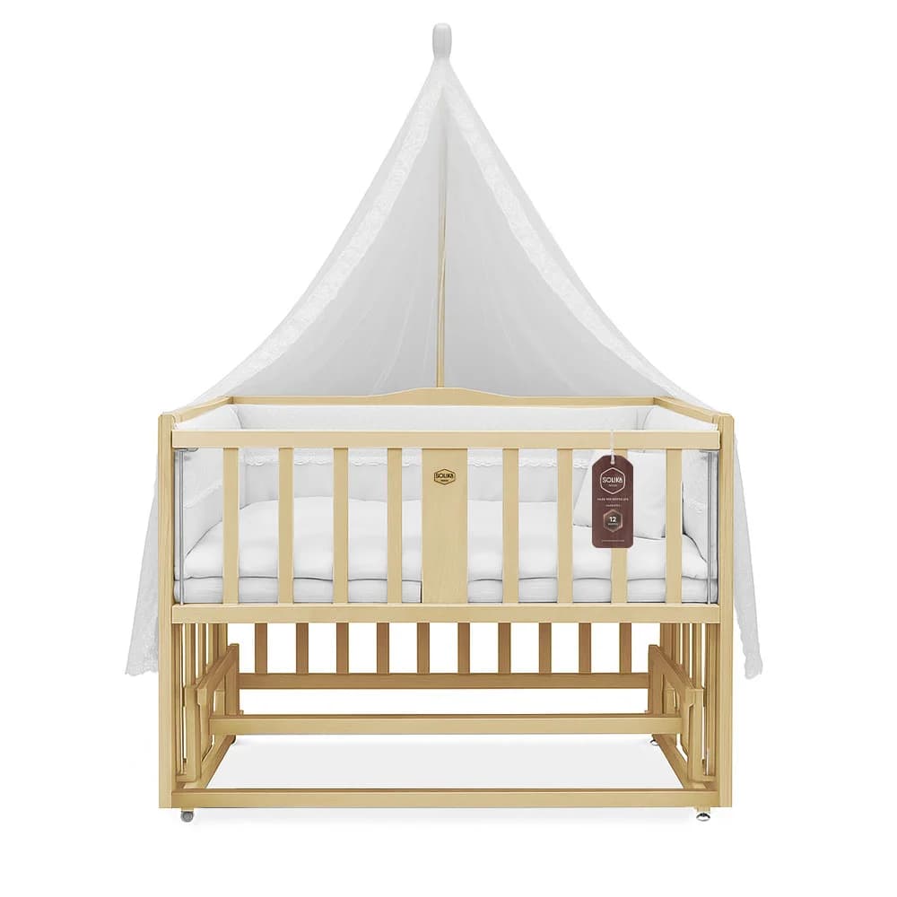 تخت کنار مادر چوبی سلیکا وود Solika wood مدل ساینا 120 رنگ چوب — تصویر ۲