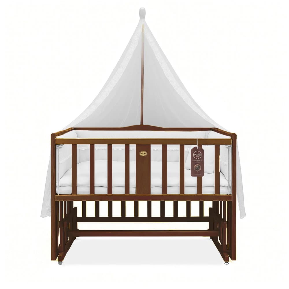 تخت کنار مادر چوبی سلیکا وود Solika wood مدل ساینا 90 رنگ فندقی — تصویر ۵