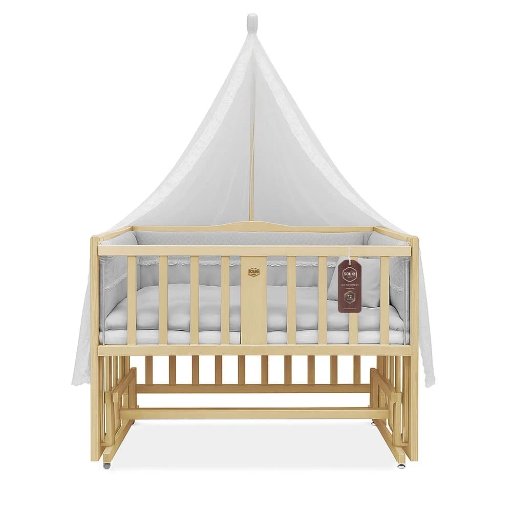 تخت کنار مادر چوبی سلیکا وود Solika wood مدل ساینا 90 رنگ چوب — تصویر ۶