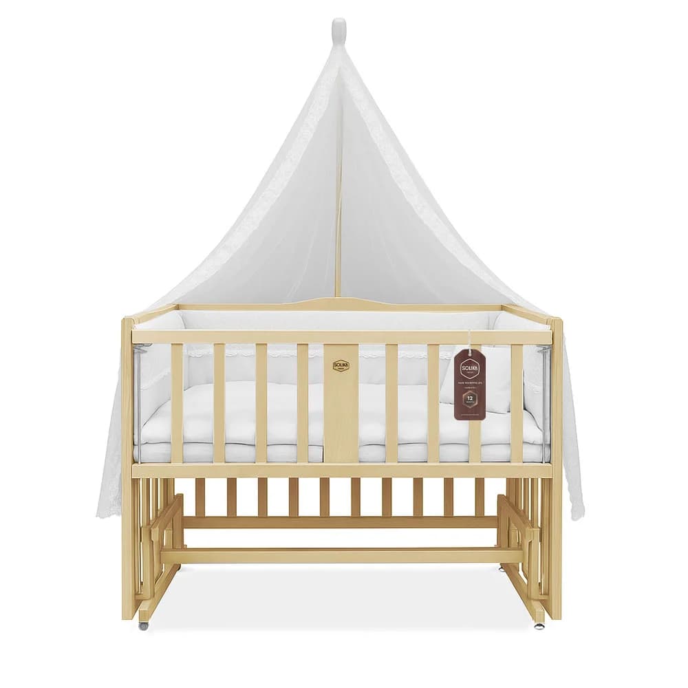 تخت کنار مادر چوبی سلیکا وود Solika wood مدل ساینا 90 رنگ چوب — تصویر ۵
