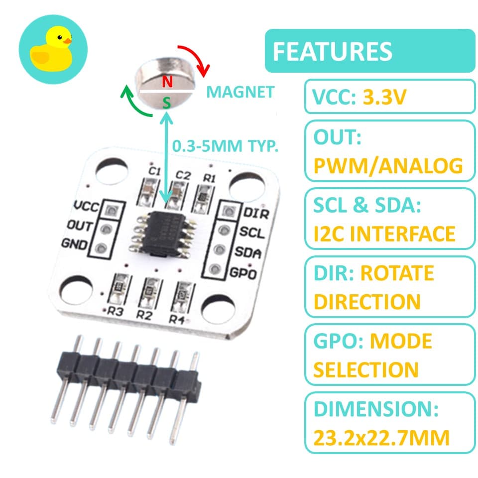 ماژول انکودر AS5600 Magnetic Encoder — تصویر ۳