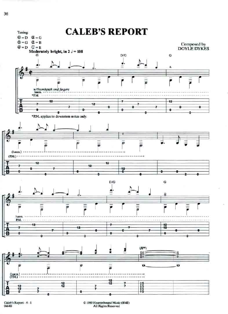 دانلود کتاب قطعات فینگر استایل گیتار در سبک بلوز و کانتری CD + PDF | Doyle Dykes – Fingerstyle Guitar — تصویر ۷