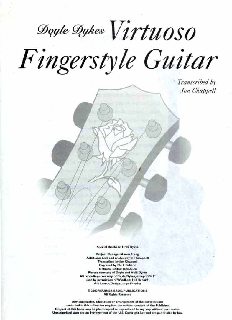 دانلود کتاب قطعات فینگر استایل گیتار در سبک بلوز و کانتری CD + PDF | Doyle Dykes – Fingerstyle Guitar — تصویر ۸