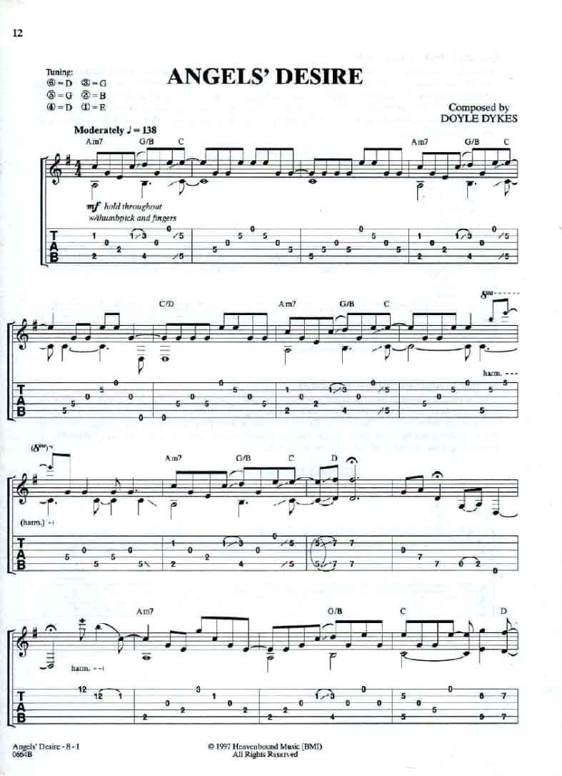 دانلود کتاب قطعات فینگر استایل گیتار در سبک بلوز و کانتری CD + PDF | Doyle Dykes – Fingerstyle Guitar — تصویر ۴