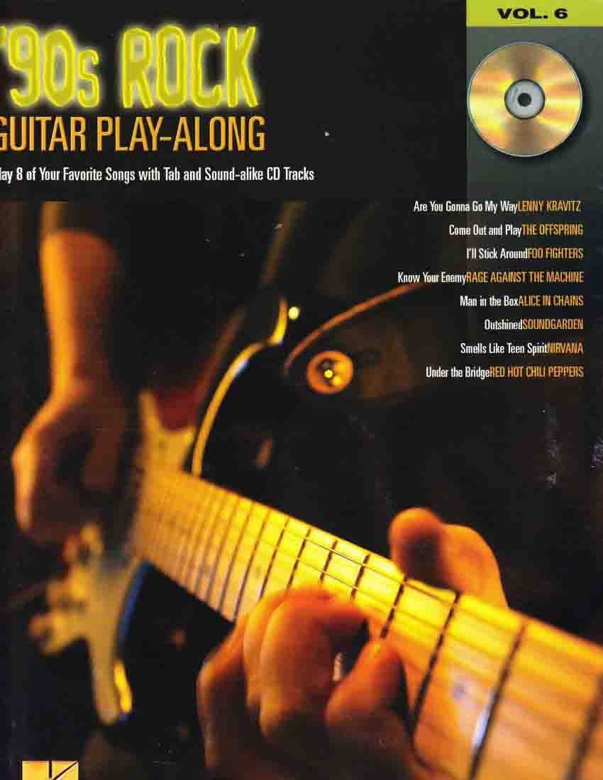 دانلود کتاب قطعات گیتار الکتریک به سبک راک CD + PDF | 90s Rock – Guitar Play-Along Volume 6