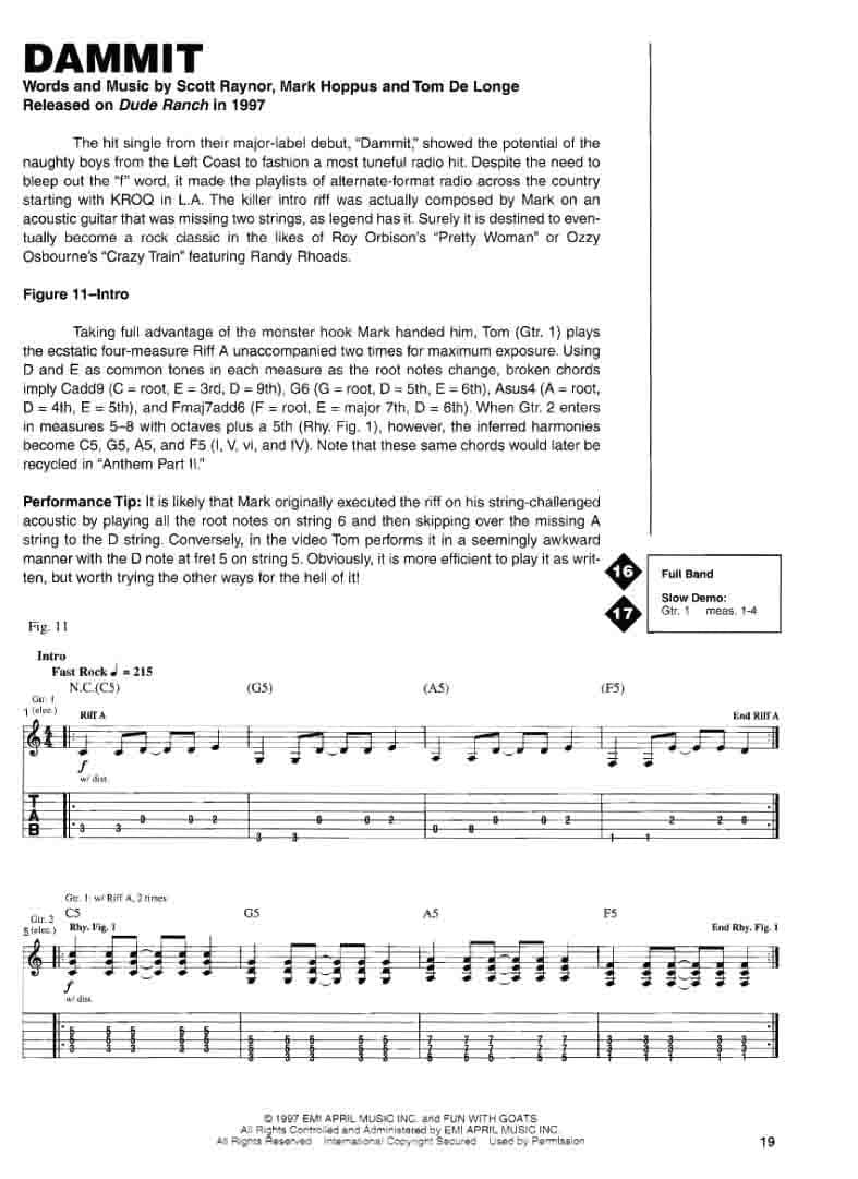 دانلود کتاب آموزش گیتار الکتریک در سبک پاپ مدرن CD + PDF | Blink-182 – Recorded Versions — تصویر ۵