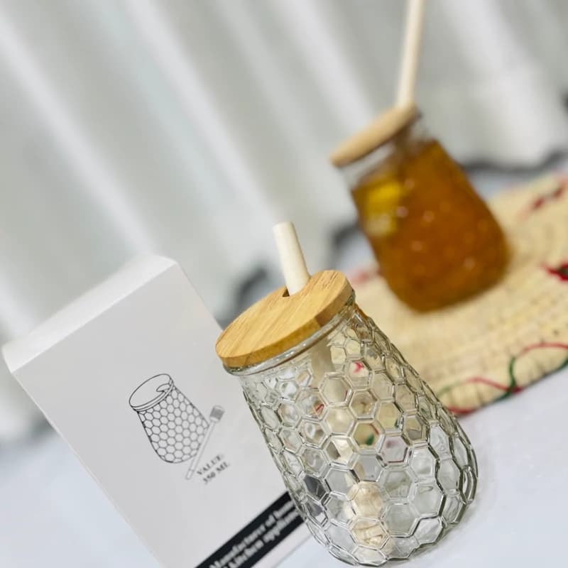 عسل خوری شیشه ای مدل کندو