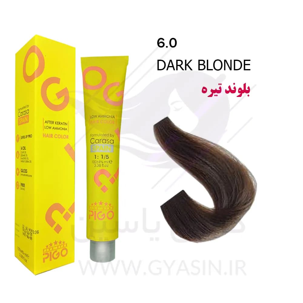 رنگ مو پیگو 6.0 بلوند تیره 100 میل — تصویر ۲
