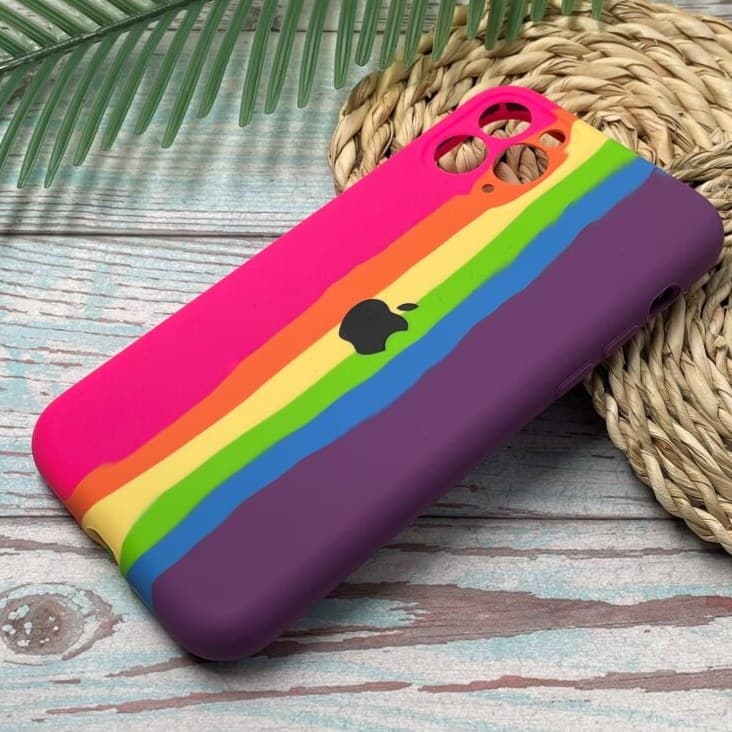 کاور سیلیکونی اورجینال رنگین کمان مناسب برای گوشی موبایل اپل iPhone 11