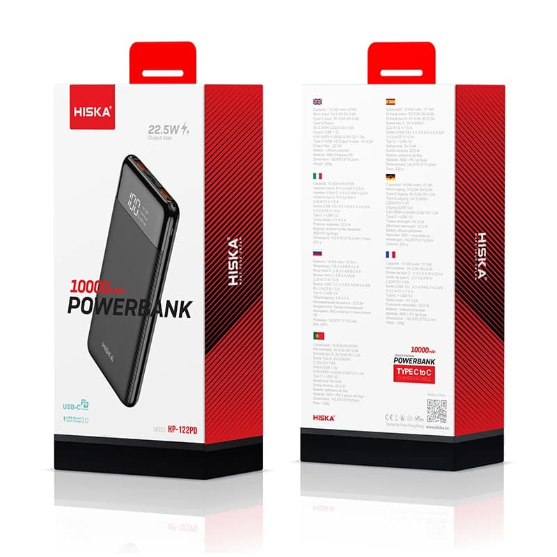 پاوربانک هیسکا مدل HP-122PD ظرفیت 10000 میلی آمپر ساعت — تصویر ۶