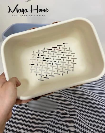 سبد نظم دهنده استوریج دسته چرم سایز بزرگ — تصویر ۲