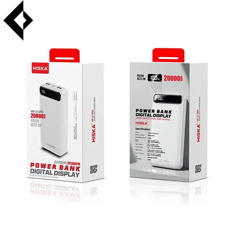 پاوربانک هیسکا مدل HP-215PD ظرفیت 20000 میلی آمپر ساعت — تصویر ۱۱
