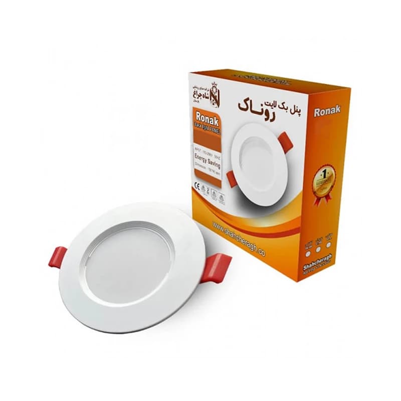 پنل بک لایت 9 وات شاه چراغ (روناک) گرد نچرال — تصویر ۲