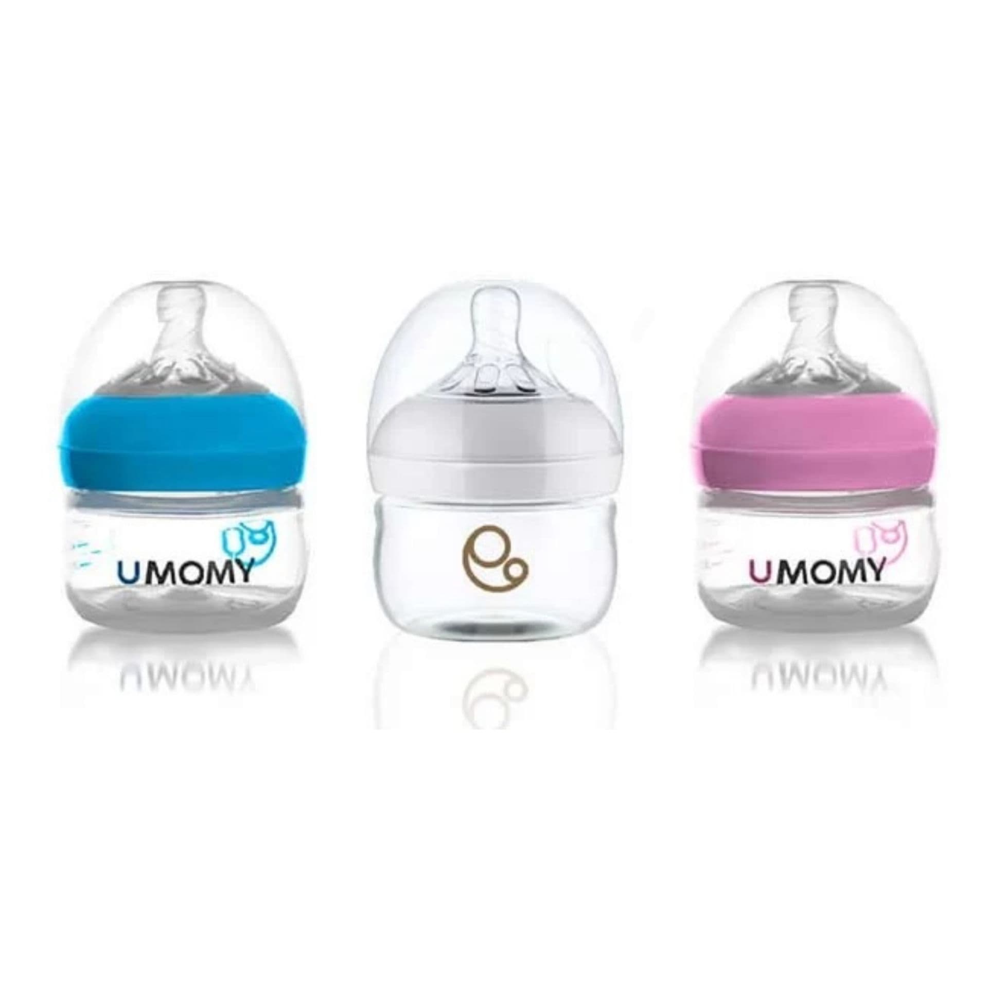 شیشه شیر یومامی 60 میلی‌لیتر دهانه عریض آنتی کولیک مدل Umomy Wide Neck با طراحی شبیه Avent Natural