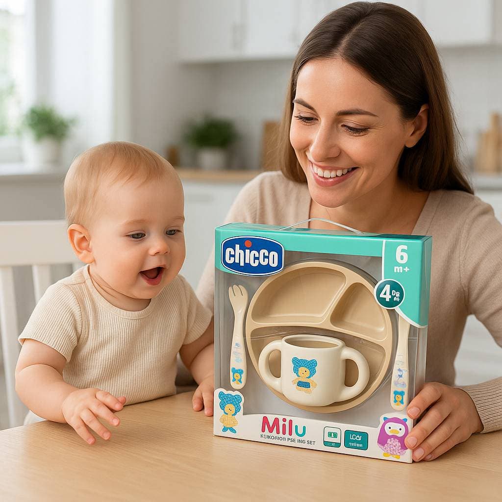 ست ظرف غذاخوری سیلیکونی کودک چیکو Chicco مدل Milu | BPA Free — تصویر ۷