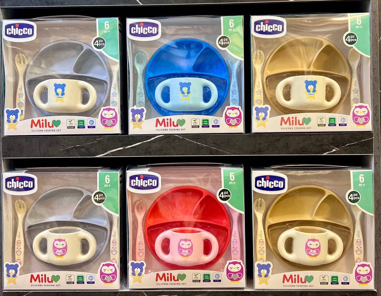 ست ظرف غذاخوری سیلیکونی کودک چیکو Chicco مدل Milu | BPA Free — تصویر ۹