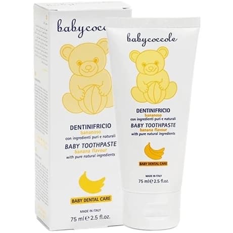 خمیردندان شیرین کودک بیبیکوکول Babycoccole در سه طعم (توتفرنگی، سیب، موز) حجم ۷۵ میل – ساخت ایتالیا — تصویر ۷