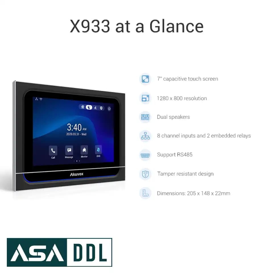 مانیتور Akuvox مدل X933W — تصویر ۱۱