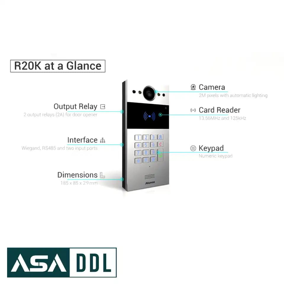 آیفون تصویری اینترکام Akuvox مدل R20K — تصویر ۳