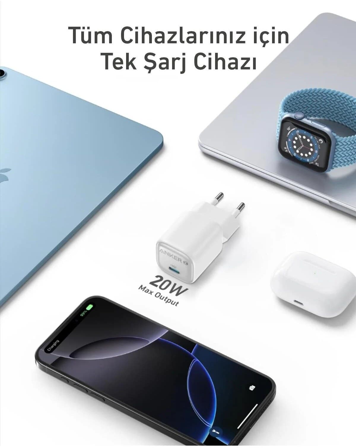 آداپتور شارژر 2پین پورت PD انکر 20w مدل Anker A2699 — تصویر ۱۲