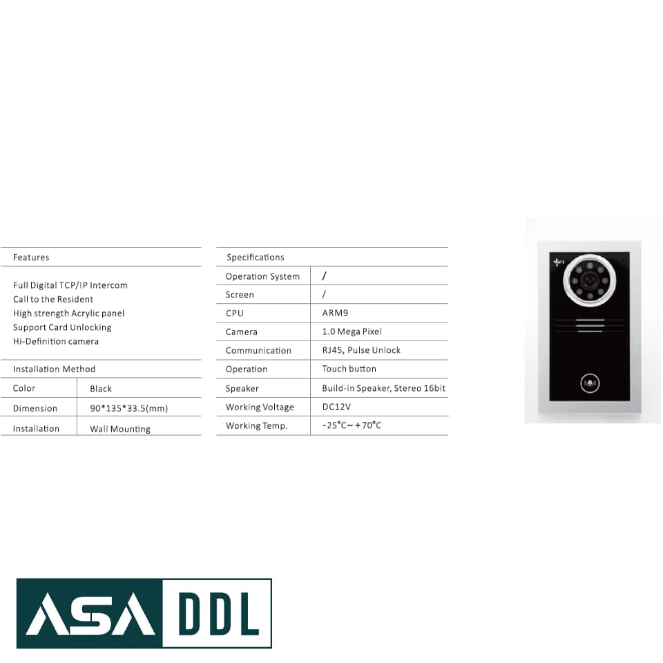 آیفون تصویری تک زنگ TC-3000DA-X1 — تصویر ۱۰