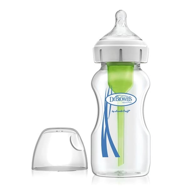 شیشه شیر عریض پیرکس دکتر براونز 270 میلی لیتر | Dr. Brown’s Glass Wide-Neck Baby Bottle 9oz Anti-Colic — تصویر ۲