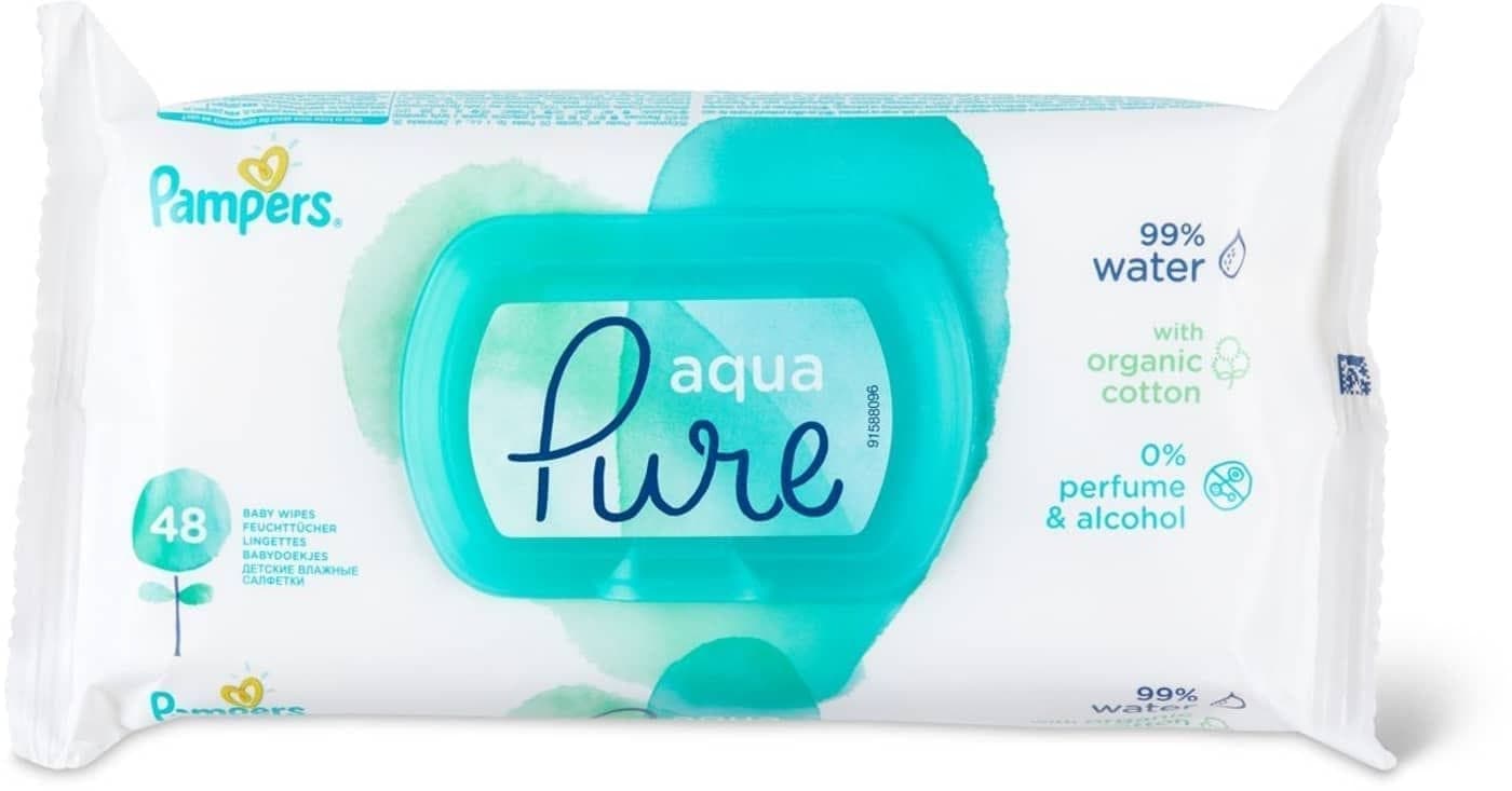 دستمال مرطوب کودک پمپرز اکوا مدل Harmonie Aqua بسته ۴۸ عددی — تصویر ۵