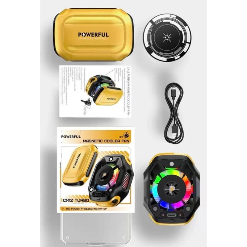 فن خنک کننده موبایل پاورفول مدل CX12 2025 turbo به همراه پاوربانک — تصویر ۸