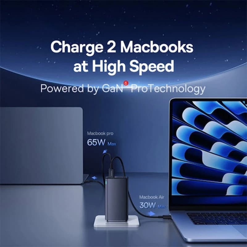 شارژر دیواری 100 وات 4 پورت بیسوس مدل GaN6 Pro به همراه کابل USB-C به USB-C — تصویر ۱۲